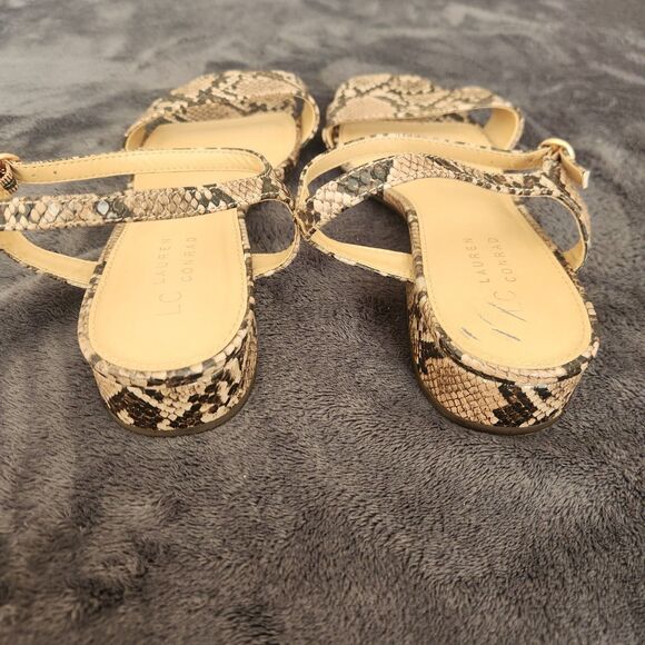 LC Lauren Conrad Women's Obsidian Block Heel Comfort Sandals Snake Print 9.5M - Picture 6 of 6